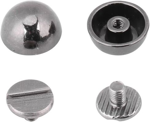 20Pcs Studs Rivets, Round Button Studs Mushroom Rivets Studs Rivets for DIY Leather Craft Belt Bag Shoes Decoration, Black Screw Nail Rivets Studs in Saudi Arabia