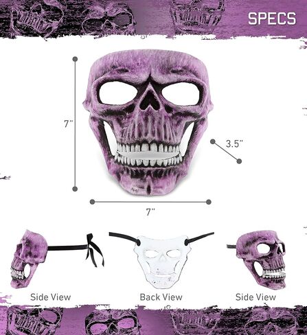 Attitude Studio Skeleton Mask Costume Skull Steampunk Full Face Costume Accessory for Halloween, Parties & Horror Event in Kuwait