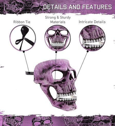 Attitude Studio Skeleton Mask Costume Skull Steampunk Full Face Costume Accessory for Halloween, Parties & Horror Event in Kuwait