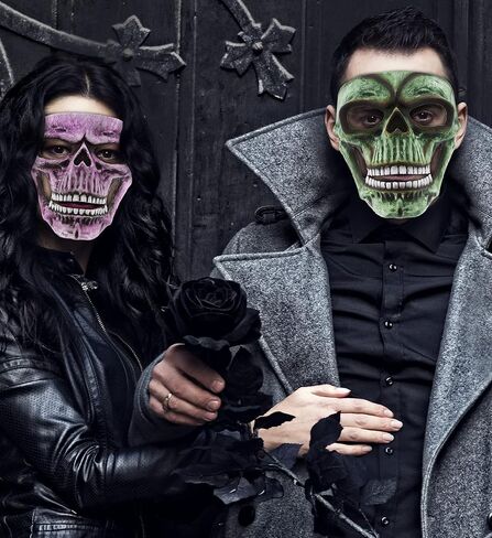 Attitude Studio Skeleton Mask Costume Skull Steampunk Full Face Costume Accessory for Halloween, Parties & Horror Event in Kuwait