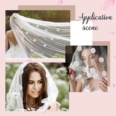 GORGECRAFT 20Pcs Hot Pink Embroidery Flowers Sew On Patches 3D 2 Layers 5-Petal Lace Flower with Imitation Pearl Lace Embroidered Appliques for Wedding Bridal Dress Embellishment DIY Sewing Crafts in Saudi Arabia