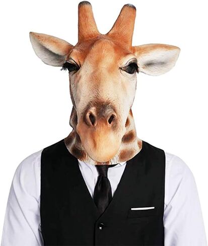HENGYUTOYMASK Deer Mask Animal Head Giraffe Latex Mask Halloween Costume Cosplay Dress in Saudi Arabia
