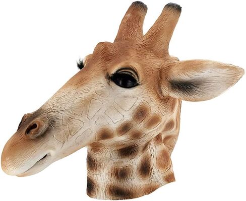 HENGYUTOYMASK Deer Mask Animal Head Giraffe Latex Mask Halloween Costume Cosplay Dress in Saudi Arabia