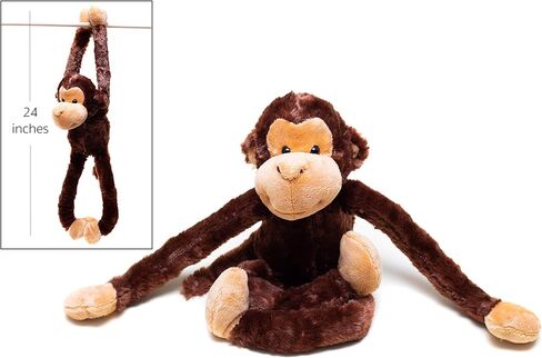 لعبة إيدجوود تويز حيوان محشو على شكل قرد أسود معلق مقاس 60.96 سم - لعبة قرد قطيفة ذات ملمس ناعم للغاية للأطفال - الأيدي والأقدام متصلة معًا - أحضر هذه القرود المشهورة إلى المنزل للأولاد والبنات من سن 3 سنوات فما فوق in Kuwait