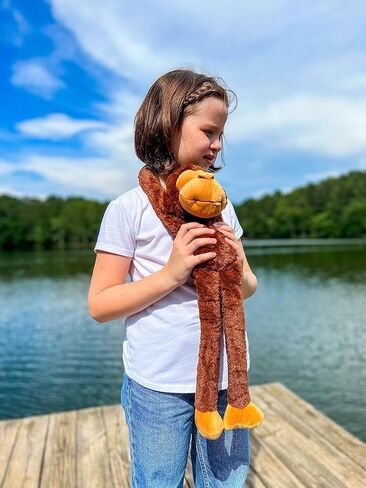 لعبة إيدجوود تويز حيوان محشو على شكل قرد أسود معلق مقاس 60.96 سم - لعبة قرد قطيفة ذات ملمس ناعم للغاية للأطفال - الأيدي والأقدام متصلة معًا - أحضر هذه القرود المشهورة إلى المنزل للأولاد والبنات من سن 3 سنوات فما فوق in Kuwait