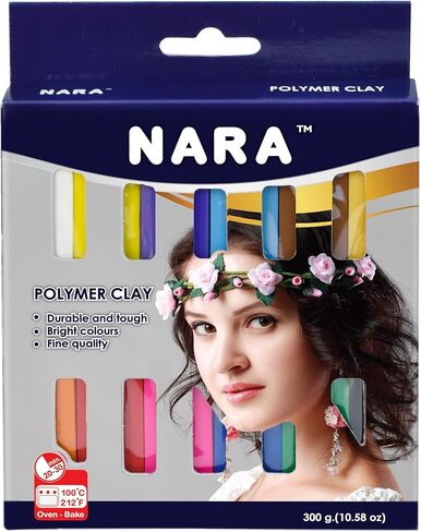 طين الخبز البوليمر من نارا، 12 لونًا متنوعًا، 12 قالبًا، 300 جرام (0.66 رطل) in Kuwait