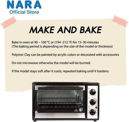 طين الخبز البوليمر من نارا، 12 لونًا متنوعًا، 12 قالبًا، 300 جرام (0.66 رطل) in Kuwait