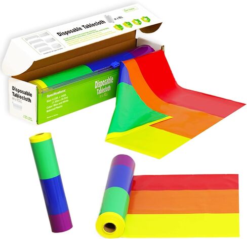 Black Tablecloth Roll 52 in x 100 Ft with Slide Cutter Plastic Table Black Premium Disposable Plastic Picnic Party Table Cover for Indoor Outdoor Events Family Banquet Parties and Celebrations in Kuwait