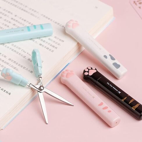 Blue Multi-Purpose Mini Scissors Portable Functional Scissors Sewing Scissors Lovely Cats Paws Design for Art Crafts Projects Craft Scissors in Saudi Arabia