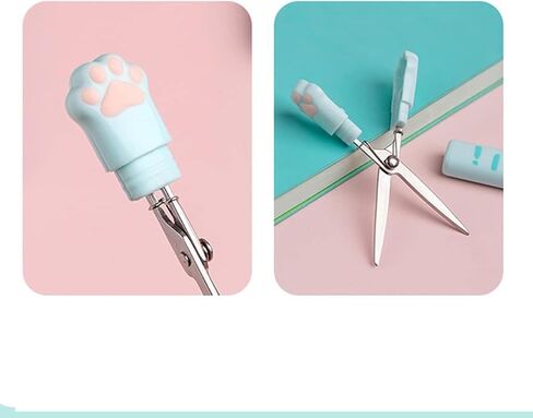 Blue Multi-Purpose Mini Scissors Portable Functional Scissors Sewing Scissors Lovely Cats Paws Design for Art Crafts Projects Craft Scissors in Saudi Arabia