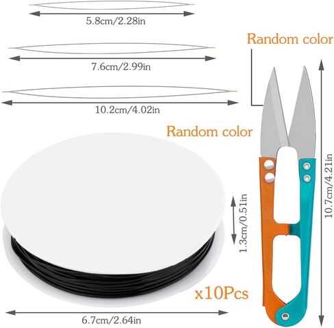 Elastic String for Jewelry Making, String Crystal Elastic Cord, 10 Rolls Color Stretchy String with 3 Pcs Large Eye Beading Needles and Scissors, for Seed Beads, Pony Beads, Bracelets in Kuwait