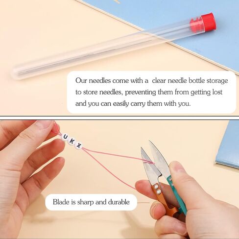 Elastic String for Jewelry Making, String Crystal Elastic Cord, 10 Rolls Color Stretchy String with 3 Pcs Large Eye Beading Needles and Scissors, for Seed Beads, Pony Beads, Bracelets in Kuwait