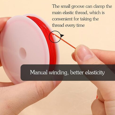 Elastic String for Jewelry Making, String Crystal Elastic Cord, 10 Rolls Color Stretchy String with 3 Pcs Large Eye Beading Needles and Scissors, for Seed Beads, Pony Beads, Bracelets in Kuwait