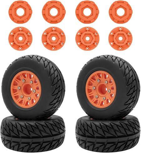 OGRC 4 قطع إطارات شاحنة لـ Traxxa Arrma Axial Redcat Rc4wd Hex قابلة للفصل بديلة 12 مم 14 مم 17 مم 1/10 مقياس عجلات وإطارات RC (أخضر) in Kuwait