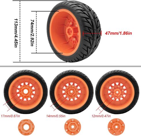 OGRC 4 قطع إطارات شاحنة لـ Traxxa Arrma Axial Redcat Rc4wd Hex قابلة للفصل بديلة 12 مم 14 مم 17 مم 1/10 مقياس عجلات وإطارات RC (أخضر) in Kuwait
