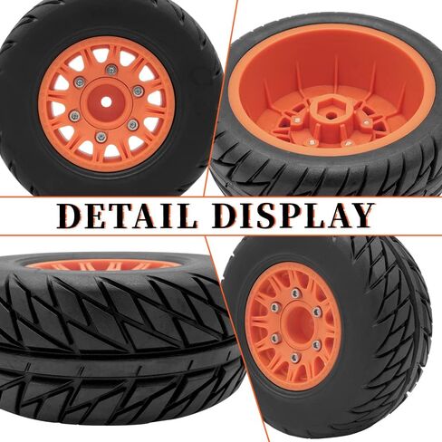 OGRC 4 قطع إطارات شاحنة لـ Traxxa Arrma Axial Redcat Rc4wd Hex قابلة للفصل بديلة 12 مم 14 مم 17 مم 1/10 مقياس عجلات وإطارات RC (أخضر) in Kuwait