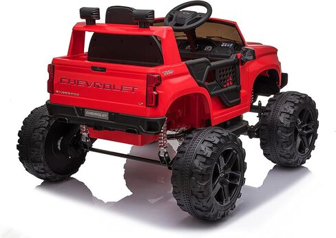 داكوت تشيفي سيلفرادو Z71 تريل بوس مونستر شاحنة بأربعة محركات قوية 12 فولت 4 × 4 عجلات كبيرة للركوب على شاحنة مونستر للأطفال., أبيض in Kuwait