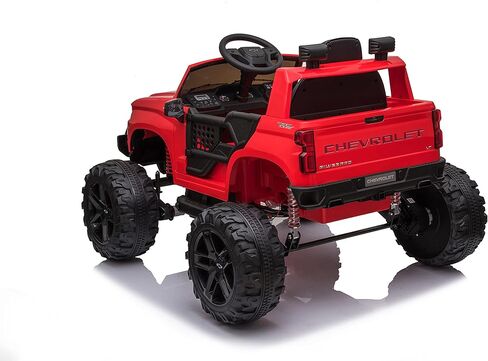 داكوت تشيفي سيلفرادو Z71 تريل بوس مونستر شاحنة بأربعة محركات قوية 12 فولت 4 × 4 عجلات كبيرة للركوب على شاحنة مونستر للأطفال., أبيض in Kuwait