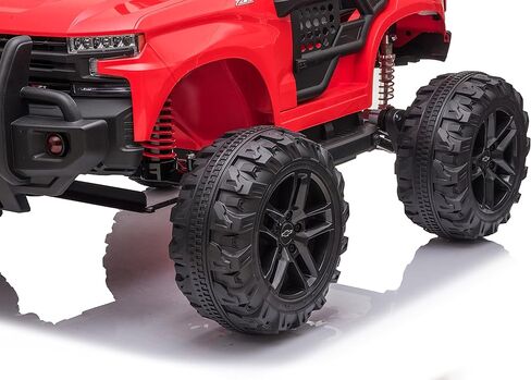 داكوت تشيفي سيلفرادو Z71 تريل بوس مونستر شاحنة بأربعة محركات قوية 12 فولت 4 × 4 عجلات كبيرة للركوب على شاحنة مونستر للأطفال., أبيض in Kuwait