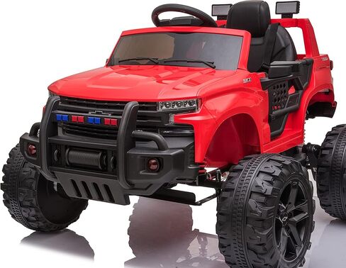داكوت تشيفي سيلفرادو Z71 تريل بوس مونستر شاحنة بأربعة محركات قوية 12 فولت 4 × 4 عجلات كبيرة للركوب على شاحنة مونستر للأطفال., أبيض in Kuwait