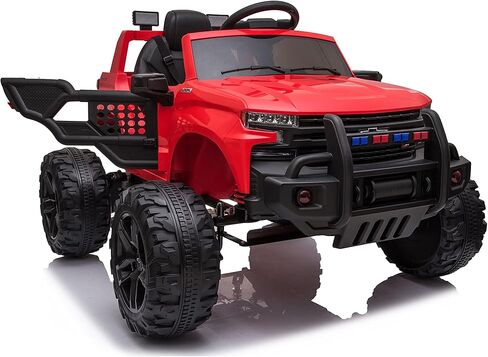 داكوت تشيفي سيلفرادو Z71 تريل بوس مونستر شاحنة بأربعة محركات قوية 12 فولت 4 × 4 عجلات كبيرة للركوب على شاحنة مونستر للأطفال., أبيض in Kuwait