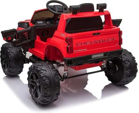 داكوت تشيفي سيلفرادو Z71 تريل بوس مونستر شاحنة بأربعة محركات قوية 12 فولت 4 × 4 عجلات كبيرة للركوب على شاحنة مونستر للأطفال., أبيض in Kuwait