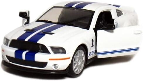 5 بوصات 2007 Shelby GT500 1:38 مقياس (أبيض/أزرق) من Kinsmart in Saudi Arabia