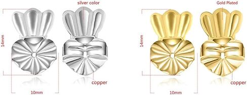 حلق رافع باك لا يسبب الحساسية قابل للتعديل من الفضة الاسترليني مطلي بالذهب الوردي مجوهرات 4 أزواج in Kuwait