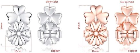 حلق رافع باك لا يسبب الحساسية قابل للتعديل من الفضة الاسترليني مطلي بالذهب الوردي مجوهرات 4 أزواج in Kuwait