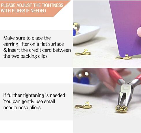 حلق رافع باك لا يسبب الحساسية قابل للتعديل من الفضة الاسترليني مطلي بالذهب الوردي مجوهرات 4 أزواج in Kuwait