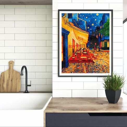 DIAMOND DOTZ ® - Cafe at Night (Van Gogh) Diamond Artwork Kit, Full Drill, Round Dotz, 8.7"x8.7", Van Gogh Diamond Painting, Van Gogh Diamond Art, Van Gogh, Van Gogh Paint by Number in Saudi Arabia