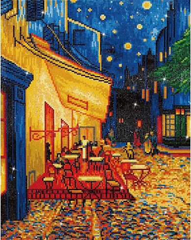 DIAMOND DOTZ ® - Cafe at Night (Van Gogh) Diamond Artwork Kit, Full Drill, Round Dotz, 8.7"x8.7", Van Gogh Diamond Painting, Van Gogh Diamond Art, Van Gogh, Van Gogh Paint by Number in Saudi Arabia