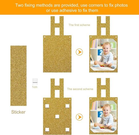 Gold Birthday Photo Banner - Happy Birthday Monogram Banner - Personalized Happy Birthday Sign with Illustration for Kids and Adults Birthday Parties, Commemorating Annual Milestone Wreath in Saudi Arabia