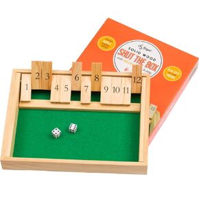 Regal Games Shut The Box Game - Fun Table Math Game with Wooden Board for Adults & Kids - 12 Spots Dice Game with 2+ Player Games - Ideal for Game Night, Travel - (Ages 8+) in Kuwait