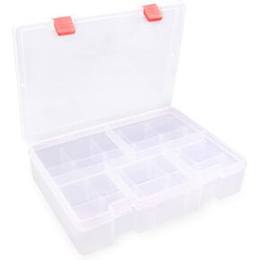 حاوية تنظيم بلاستيكية مكونة من 18 شبكة مع فواصل قابلة للتعديل، صندوق تخزين بلاستيكي مع 18 شبكة قابلة للازالة، مقصورات لتنظيم المجوهرات in Kuwait
