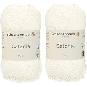 [ Set of 2 Skeins ] Catania Yarn Schachenmayr Originals 100% Mercerized Cotton Yarn, Total 3.52 Oz. Each 1.76 Oz (50g) / 136 Yrds (125 m) Amigurumi Yarn Fine-Sport 2 (100 Mimosa)