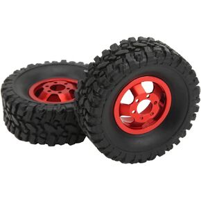 VBESTLIFE RC Rubber Tires,4WD Rubber Tires Aluminum Alloy Wheel Hub for WPL C14 C24 B14 B24 B16 B36 1/16 RC Car Upgrade Part