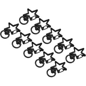 uxcell Swivel Clasps Snap Hook, Star Shape Colorful Lobster Claw Clasp for Keychains, DIY Crafting, Black, 24Pcs in Kuwait