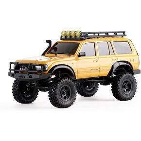 BEEZRC FMS RC Crawler 1/18 FCX18 Land Cruiser LC80 RTR Toyota Licensed 4WD RC Rock Truck 2.4Ghz 900mAh Hobby Grade RC Car Model Mini Remote Control Car Off Road Vehicle FMS11831RTRYL (Yellow) in Kuwait