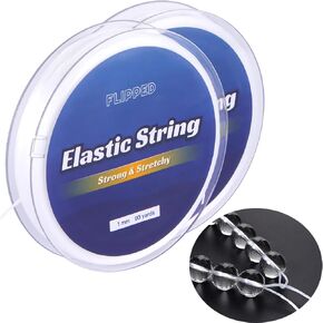 180 ياردة/525FT سلسلة سوار، 1 مم سلسلة مرنة كريستال تمتد الخرز سلسلة سلسلة بيضاء واضحة سلسلة مرنة لصنع الأساور الديكور وصناعة المجوهرات (2 حزمة) in Kuwait