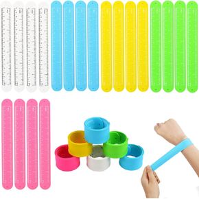 FOIMAS 48pcs Easter Slap Bracelets,Egg Bunny Chick Snap Bracelet Wristband for Easter Egg Filler Basket Stuffer Party Favor Supply
