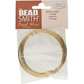 سلك المجوهرات الألماني الاحترافي من Beadsmith - قطر 1.0 ملم، قياس 18، ملف 3 أمتار - نحاس 100% - سلك خرز يستخدم في صناعة المجوهرات، وتغليف الأسلاك، والنحت، والزهور، والنمذجة وغيرها من الفنون والحرف اليدوية الأخرى in Kuwait