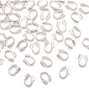 Craftdady About 540pcs/box 6 Colors Brass Wire Guard Guardian 4.5x4x1mm Wire Loop Thread Protector for DIY Jewelry Making