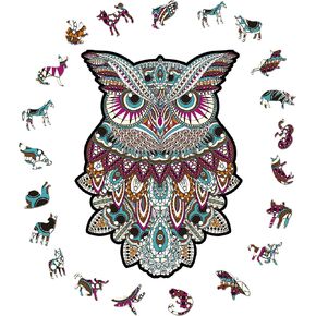 Wooden Puzzle for Adults, Owl Puzzle (L, 168pcs) Beautiful Wooden Box, Wooden Jigsaw Puzzles Unique Shape, Birthday Gifts for Adults and Kids Family Game in Saudi Arabia