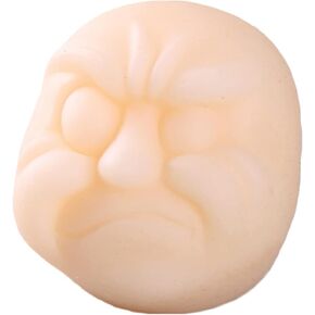 Anxiety Stress Release Fun Toys,Emotion Balls Fidget Toys for Pressures Relief Kneading Toys for All Age,Kids and Adults,Weird Face Bizarre Squeeze Toys. (White, Fury)