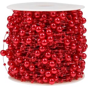 أورغريمار 196 قدم سلسلة خرز لفة 8 مم و 3 مم سلسلة خرز مختلطة لصنع المجوهرات DIY الحرف قلادة إكليل حفلة الزفاف (أحمر) in Kuwait