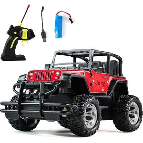 1:20 Scale Remote Control Car, Non-Slip Off-Road Toy Car with Friction Powered Wheels & Openable Doors, RC Jeep Toy for Kids & Children (Blue in Saudi Arabia