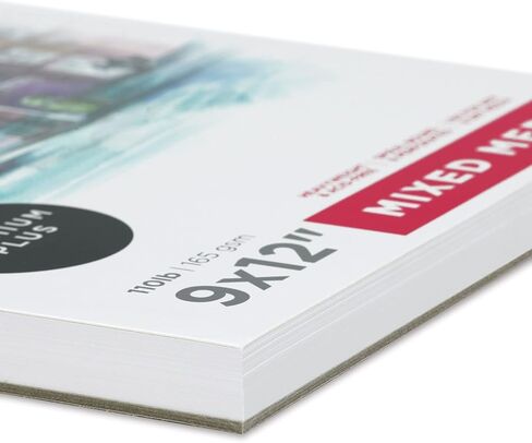 آرت بوب! وسادات وسائط مختلطة، عبوتان، 9 × 12 بوصة، 60 ورقة لكل واحدة، 110 رطل (165 جرام في المتر المربع)، خالية من الأحماض، للوسائط الرطبة والجافة، لوحة رسم مزدوجة السلكية للجرافيت، قلم رصاص ملون، ألوان مائية، أقلام تحديد، باستيل in Kuwait