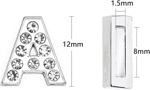 KKC HOME ACCENTS 52 Pcs Rhinestone Letter Sliders Charm Alphabet Letter A-Z Alphabet Charms for DIY Necklace Choker Wristbands Bracelets Jewelry Making Charms in Saudi Arabia