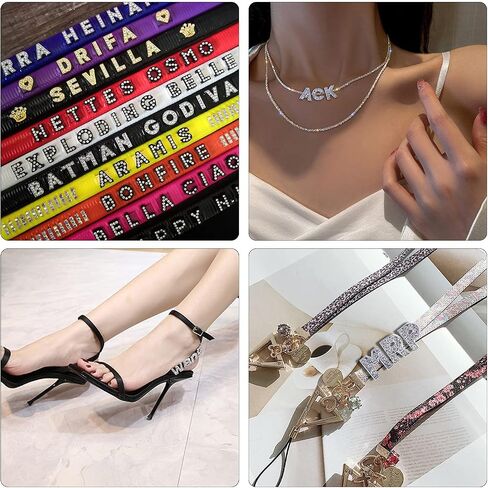 KKC HOME ACCENTS 52 Pcs Rhinestone Letter Sliders Charm Alphabet Letter A-Z Alphabet Charms for DIY Necklace Choker Wristbands Bracelets Jewelry Making Charms in Saudi Arabia